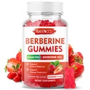 Berberine Gummies dengan Ceylon Cinnamon 1500mg Potency Tinggi Suplemen HCL untuk Dukungan Imune, Sugar Free, Vegan, Strawberry Flavor, 60 Count