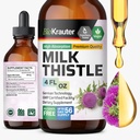BIO KRAUTER ® Milk Thistle Suplement for Liver Cleanse & Detox - Liquid Milk Thistle Extract Abionarin for Digetical Support 4 Fl.Oz - Alkohol & Sugar Free, 56 Days of Supply