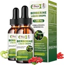 2 Pack Berberine Suplemen Cair Drops for Imune System & Digetical System Support -Premium Berberine HCL 1500mg dengan Cinnamon Ceylon Murni -4 Fl Oz
