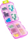 Travel Pill Organizer, Moivious ProviceMedicine Dispenser Box, Small Weekly Vitamin Case for Suplement, Fish Oil, Meds, Pocket Pharmacy Cute Capsule Container 10 Kompartemen, Pink