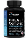 DHEA Micronized 200mg Complex with Pregnenolone 100mg Supplement for Men & Women with Ashwagandha, DIM, Magnesium, Boron, Calcium, Zinc, Vitamin D3, C dan B6 Hormone Dupport - Made USA 90 Kapsul