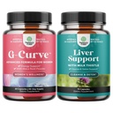 Bundle of G-Curve Butt & Breast Enhancement Pills with Saw Palmetto Extract Horny Goat Weed and Liver Cleanse Detox & Repair - Milk Thistle with Dandelion Root Beetroot & Artichoke Extract