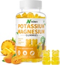 Potassium Magnesium Gummies, New Formula Calm Magnesium Glycinate Gummies, Suplemen Gummy Chewable untuk Kram Leg & Muscle, Pineapple Flavor 90 Count