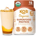 Kors Vegan Protein Powder, Salted Caramel Coffee - Low Carb Pea Protein Blend, Organic Plant Superfood Rich di Vitamin & Minamins - Keto, Dairy Free - Meal Replacement for Women & Men