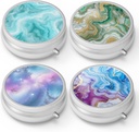 Pill Box 3 Comment Small Pill Case, Portable for Pocket atau Purse Pill Organizer Pill Container Hoder untuk Hold Vitamin, Medication, Fish Oil and Suplemen (4PCS)