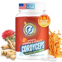 Cordyceps Mushroom Kapsul - Imune & Energy Support with Cordyceps Militaris, Maca Root, Ginseng, Rhodiola, Suplemen Jamur untuk Endurance, Stamina, Atletic Performance, 60 Capsules