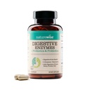 NatureWise Digetical Enzymes - Multi Enzymes with Progories + Presties - Post Mealtime Comfort & Bloating Duid + Aids Ditrable and Gut Health - Soy- Free, Non-GMO - 60 Capsules [Persediaan 1 Bulan]
