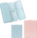 FYY 2 Pcs Daily Pill Organizer, 7 Kompartemen Pill Portable Case Travel Organizer, Pink
