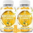 Berberine Gummies dengan Ceylon Cinnamon 1500mg Potensi Tinggi Berberine HCL Tambahan untuk Imune dan Metabolisme Dukungan, Sugar Free, Pineapple Flavor - 120 Count