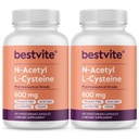 N-Acetyl L-Cysteine 600mg (NAC) (120 Vegetarian Capsules) (120 x 2) - Tidak ada Stearat - Vegan - Tidak ada Pembakar - Tidak Ada Gelatin - Glutin Bebas - Non GMO