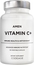 Amen Vitamin C + Suplemen dengan Zinc, Bioflavonoid, Quercetin, Rose HIPS, Elderberry - Vegan, Non-GMO - 2 Bulan Suppply - 120 Capsules