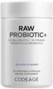 Codeage Probiotic + Suplemen Raw - 34 Prototik Strains, 100 Milyar CFU, Raw Whole Food Progories, Digetical Enzymes, Raw Fruits & Vegies Pregories