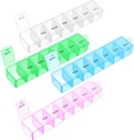 Weekly Pill Organizer, 4Pcs 7 Day Case Daily Vitamin Cash Medicine Box Portable Medicine Organizer with Comment 4 Colors AM PM Pill Container for Medicine Suplemen Fish Oil