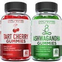 60 Ashwagandha Gummies + 60 Tart Cherry Gummies -Ashwagandha Boosts Tingkat Energi & Strengthans Immune System -