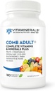 Vitamin CombAdult Comprehensive Vitamin & Mineral Formula 124; Non-GMO 124; Veggie Capssules (180)