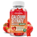 Kalium Citrate Gummies, Sugar Free Calcium Citrate 10000mg untuk Muscle Heally, Suplemen Absorpsi Kalsium untuk Dewasa & Anak-anak, Strawberry, 60 Count