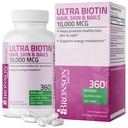 Bronson Ultra Biotin 10,000 Mcg Hair Skin dan Nails Suplemen, Non- GMO, 360 Vegetarian Capsule
