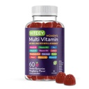 Viteey Womens Multivitamin Gummies - Dukungan Imune - 12 dalam 1 Estimies Vitamin & Minemin A, C, D3, E, B6, B12, Acid Folic, Biotin, Calcium, Zinc & More - Vegetarian