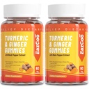 Turmeric Curcumin Gummies 500mg untuk Dewasa, dengan Black Pepper, Ginger Root, Vitamin C, Low Sugar Fruit Gummies, Orange Flavor - 120 Counts