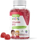 Viteey Vitamin B12 for Kid Gummies, 10000 mcg - Metabolisme, Dukungan Energi Alam - Vegan, Gelatin Free, Gluten Free, GMO Free - Tasty B12 Raspberry Flavored Gummy