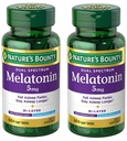 Nature 's Bounty Melonatin 5mg Dual Spectrum, 100% Drug Free Sleep Supplement, Quick Rilis dan Extended, Promotes Relaxation dan Sleep Health, 60 Bi- Layer Tablet (Paket 2)
