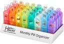 Monthly Pill Organizer 2 Kali sehari, 30 Hari KB AM PM, Pagi dan Satu Bulan Pill Box Organizer dengan Hari Removable 31 Pill Organizers dan Organisasi Pemorganisasi