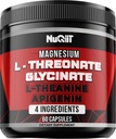60 Capsules - Magnesium L- Threonate Capsules 500mg Magnesium Glycinate 500g L-Theanine 200mg & Apigenin 50mg - Impressive Benefit for Duit Positive Mood, Immune System, Brain Health & Focus & Focus