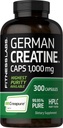 Fitness Labs Creatine Monohydrate Jerman 124; 10000mg 124; 300 Capsules 12.4; Tambahan Perempuan dan Pria 124; Non- GMO, Gluten Bebas