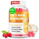 Lions Mane Gummies, Mane Lion Organic, Lions Mane Gummies for Dewasa, with Ashwagandha & Alpha GPC, Cortisol Suplemen Perempuan & Pria, 60 Negara