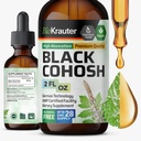 BIO KRAUTER Black Cohosh Root Tincture - Vegan Black Cohosh Suplemen Dukungan - Alkohol dan Gula Free - 2 Fl.Oz.