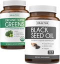 Super Greens & Black Seed (2-Month Suply) Menyambut Bundle Synergy Oil of Organic Super Greens Powder - Lengkap Superfood (120 Capsules) & Black Seed Oil - Cold- Press Nigeilla Sativa (120 Caps)