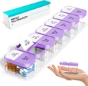 Odaro Ekstra Large Weekly Pill Organizer 2 Kali sehari, Pill Box 7 Day Am Pm untuk menahan Daily Medicine Vitamin dan Suplemen - Purple
