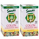 Sanar Colon Cleanser, 90 Capsules (2 Pack) - Dietary Fiber, Herbal dan Progories Blend, Dukungan Digetical, Tambahan Colon Cleanse untuk Perempuan & Pria