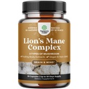 Advanced Lion 's Mane Mushroom Supplement - Limons Mane Supplement Capsules with Reishi, Chaga, Maitake & Shiitake for Brain Health Memory Support & Focus - Nootropic for Mental Clarity - 30 Caps