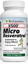 X500: Pure Resveratrol 500mg - Pure Trans- Resveratrol - 30 Vegetarian Capsules - 500 mg per Capsule