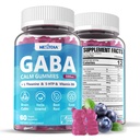5HTP, Vitamin D3, B12, Ashwagandha, Melbarin- Bebas untuk CaIm Otak, Mood, Zzz Lebih Baik, GABA Suplemen untuk Pertumbuhan, Blueberry Flavor, 1Pack
