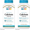 Abad ke-21 Kalsium Plus D3 Liquid Filled Softgel, 1200 mg, 90 Cacah (Paket 2)