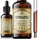 Aswagandha Suplemen - Organic Withania Somnifera Root Extract Liquid Drops - Natural Stress Relief, Mood Booster, Sleep Aid & Calming Dukungan - Non-GMO, Vegan Formula - 4 flf oz