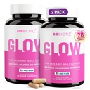 GOBIOTIX Hair Skin dan Nails Vitamin Supplement - 1000mcg Biotin Pills dengan Acid Hyaluronic, Fleek, Besi, Magnesium, dan Zinc - Collagen Produksi, Pembangunan Rambut - 60 Servis
