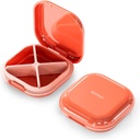 Kasus Pill Kecil, Kotak Pill Travel, Portable Pill Organizer, Kontainer Pill untuk Pocket 4 Kompartemen, Obat Perjalanan Pameran Harian Hoder untuk Obat Vitamin (Pink)