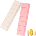 Sanderala 2Pack Weekly Pill Organizer, Extra 7 Days Pill Cases Travel Daily Pill Box for Fish Oil, Calcium Tablets Suplemen dan Vitamin Pill lainnya
