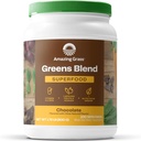 Amazing Grass Greens Superfood Powder: Greens Powder with Digetical Enzymes & Progories, Organic Spirulina, Chlorella, and Beet Root Powder, Chocolate, 100 Servings