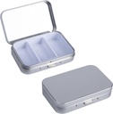 2Pack Pill Box 3 Compartment Pill Case, Portable Metal Travel Pill Box dengan Mirror for Medicine, Vitamin, Fish Oil dan Suplemen, Portable Pill Box for Pocket or Purse (Silver)