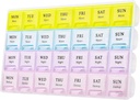 Large Weekly Pill Organizer 4 Kali sehari, Moisture- Kotak Pil KB (Kuning)