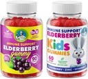 DR. MORITZ Elderberry Gummies for Kids and Family - Imune System Booster and Health Support with Black Sambucus Elderberry Extract - Vitamin and Zinc Herbal Immunity Boost Supplemen untuk Anak