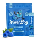 Waterboy Recovery Weekend 124; 3.200mg Electrolyte Powrents 12.4; Ginger + L-Theanine + Vitamins 124; No Sugar, All Natural, Gluten Free Achomore 124; 24 Drum Stick Mixes (Blue Raspberry)