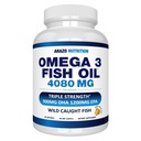 Arazo Nutrition Wild Caught Omega 3 Fish Oil - 90 Soft Gels - 4,080mg High EPA 1200mg DHA 900mg Lemon Flavor Burpless Softgel
