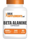 BulkSuplements.com Beta Alanine Capsules - Beta Alanine Suplemen Pre- Workout Suplemen - Gluten Bebas, 4 Kapsul per Serving, (3000mg), 240 Count (Paket 1)