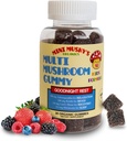 Mini Mushy 's Organic Wealnight Rest Gummies; Ashwagandha, Reishi, Lions Mane, Mushrooms, Melonasin 124; Anak Umur 2 + Natural Color, Allergy Frid, Low Sugar 124; Berry Flavor - 30 Count