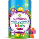 Nutracelle NUTRAMIN Sugar- Free, Allergen - Free 100% Vegan Gummy Multivitamin untuk Anak - Great Tasting Natural Gummies Anak-anak Anda akan Cinta - 90 Count Bottle